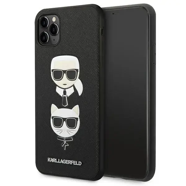 Karl Lagerfeld KLHCN65SAKICKCBK iPhone  11 Pro Max 6,5" czarny|black hardcase Saffiano Karl&Choupette Head