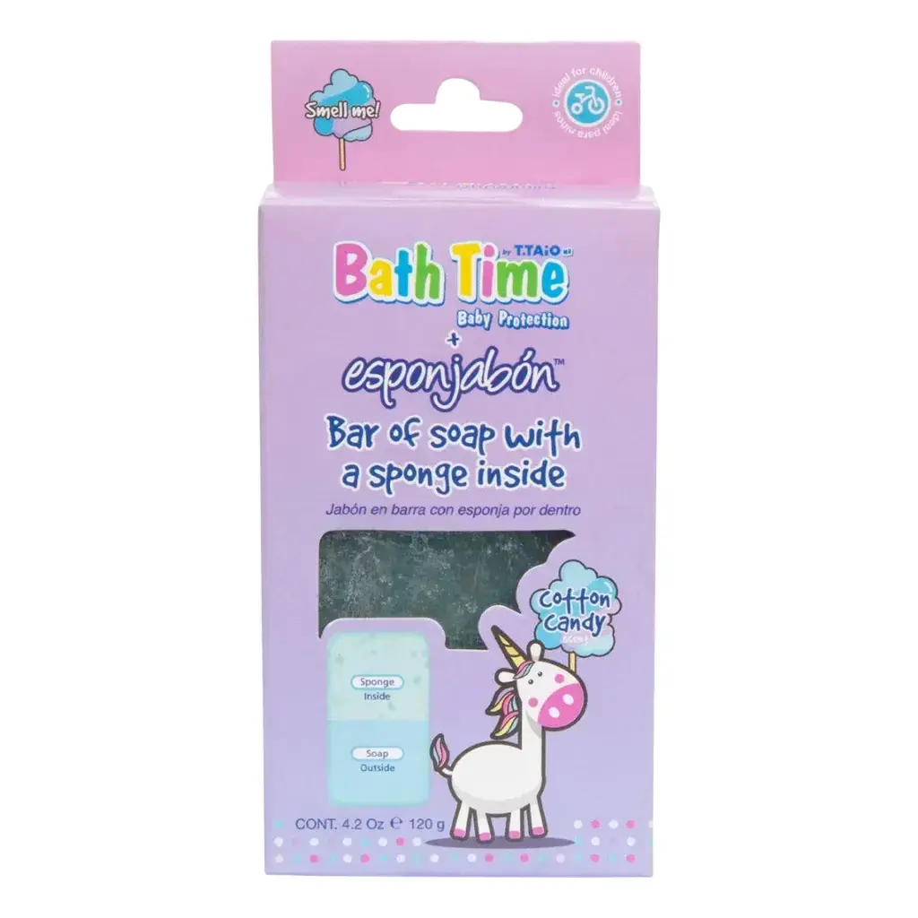 Esponjabon, Cotton Candy, Cleansing, Cotton Candy, Soap & Sponge 2-In-1, Body, 100 g
