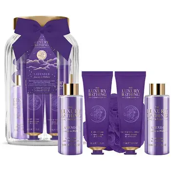The Luxury Bathing Company Body Care Gift Set in Glass Jar ( lavender )