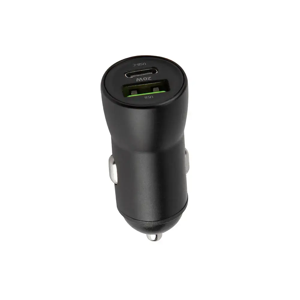 Maxlife MXCC-04 auto lādētājs | 20W | PD, QC | USB-C, USB-A | melns