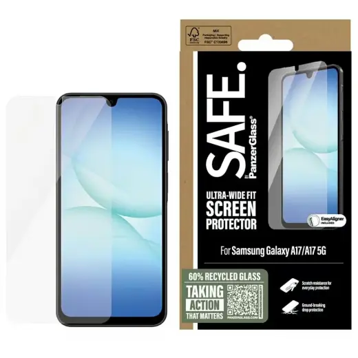 Tempered glass SAFE by PanzerGlass Ultra-Wide Fit for Samsung Galaxy A17 / A17 5G