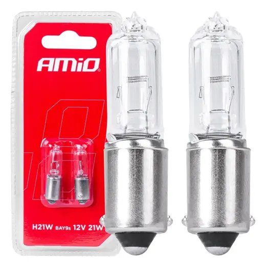 Halogen bulbs H21W 12V 21W BAY9S white 2pcs blister