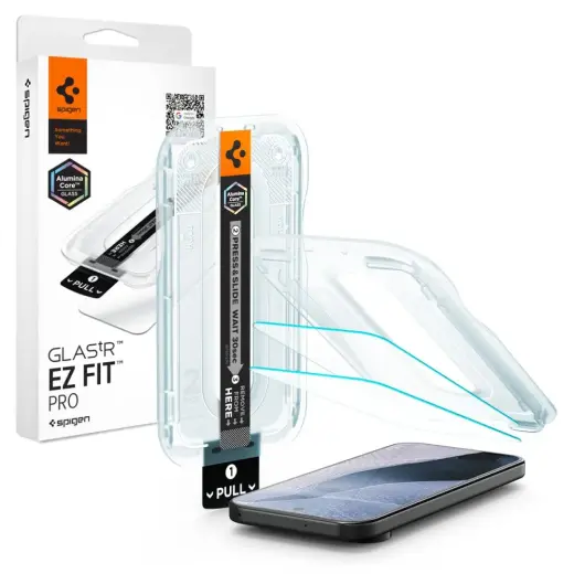 Spigen GLAS.TR EZ FIT PRO AC grūdintas apsauginis stiklas telefonui Google Pixel 11 | Google Pixel 11 Pro su montavimo rėmeliu (2 vnt.)