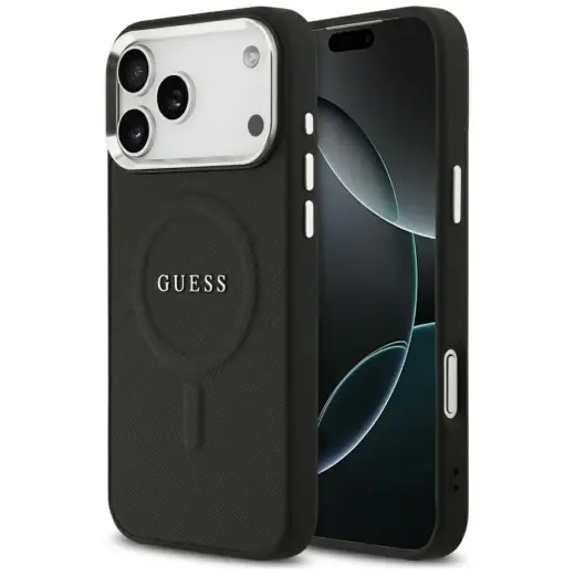 Guess PU Saffiano MagSafe Case for iPhone 17 Pro Max Black