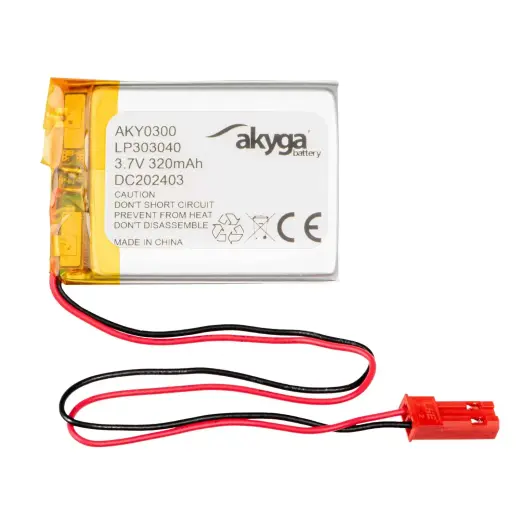 Lithium Polymer Battery Akyga AKY0300 LP303040 Li-Po 3.7V|320mAh PCM JST 2.54 2-Pin Connector 150mm