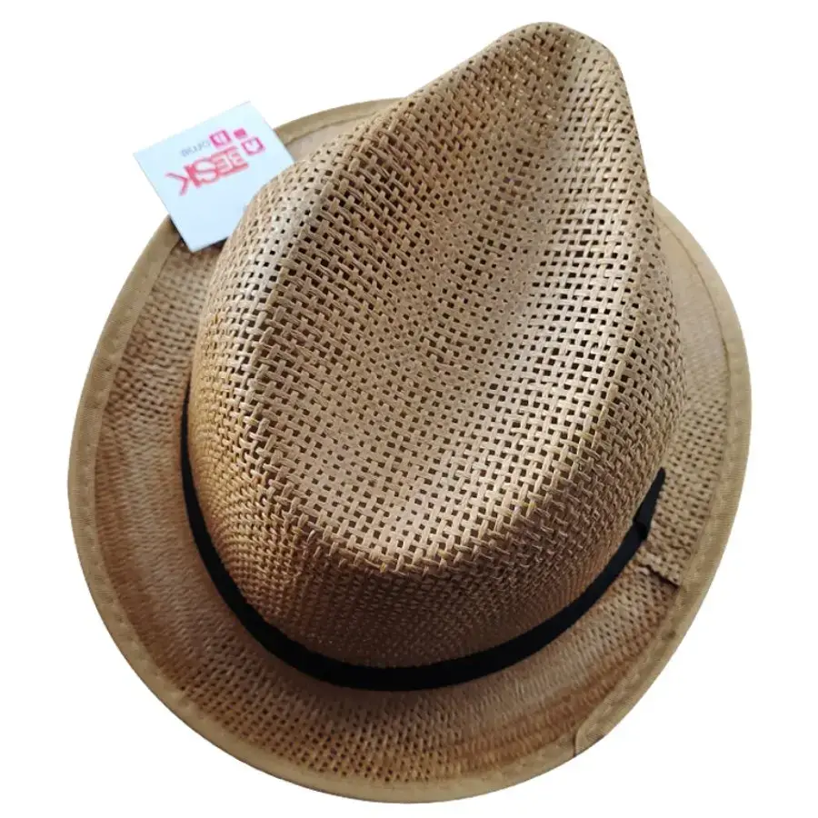BESK Wide-brim hat 58cm brown