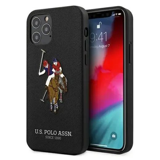 US Polo USHCP12LPUGFLBK iPhone 12 Pro Max 6,7" czarny|black Polo Embroidery Collection