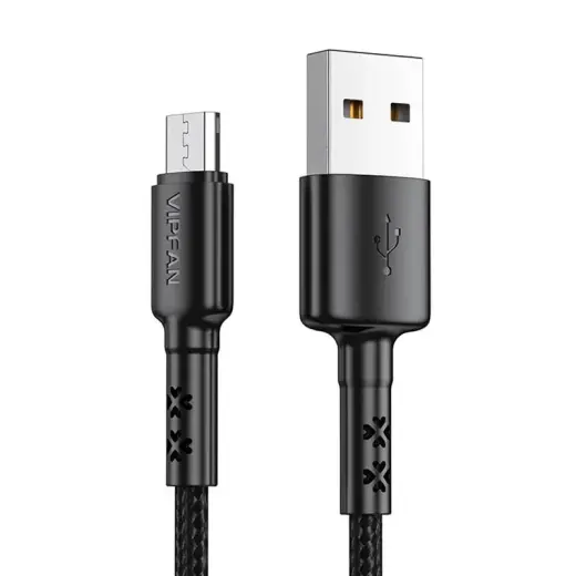 USB to Micro USB cable Vipfan X02, 3A, 1.8m (black)