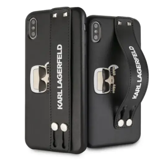 Karl Lagerfeld KLHCI65HA2BK iPhone Xs Max hardcase czarny|black Iconic Hand Strap
