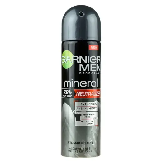 Garnier Antiperspirant Mineral Spray (Mineral Neutralizer for Men) 150 Ml