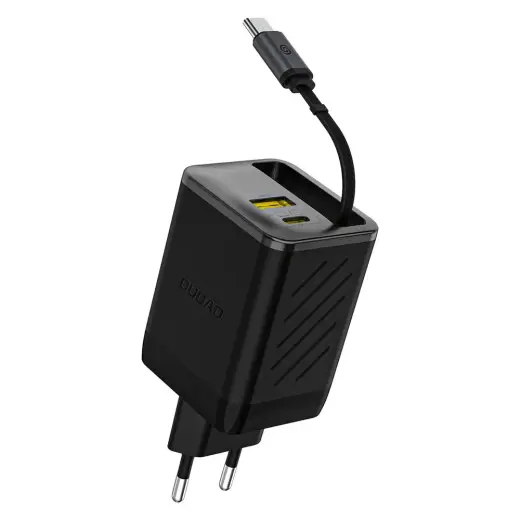 Dudao A67EU tīkla lādētājs | 67W | PD, QC, GaN | USB-A, USB-C | ar USB-C vadu komplektā | melns