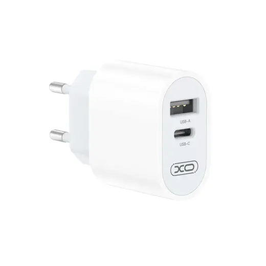 XO wall charger L97 1x USB 1x USB-C 2,4A white