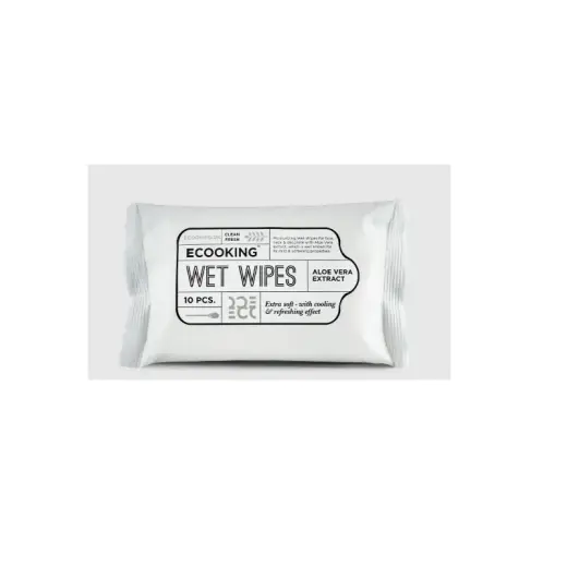 Ecooking, Ecooking, Aloe Vera Extract, Cleansing Wipes, For Face, 10 pcs