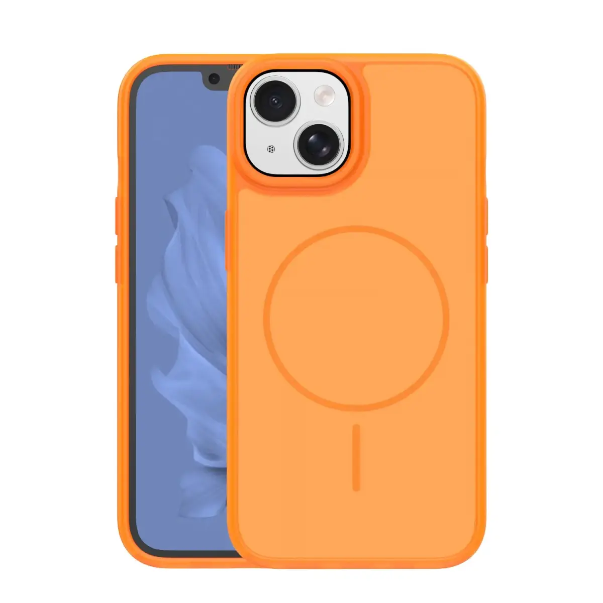 Frame Thin Mag phone case with MagSafe support for iPhone 14 orange