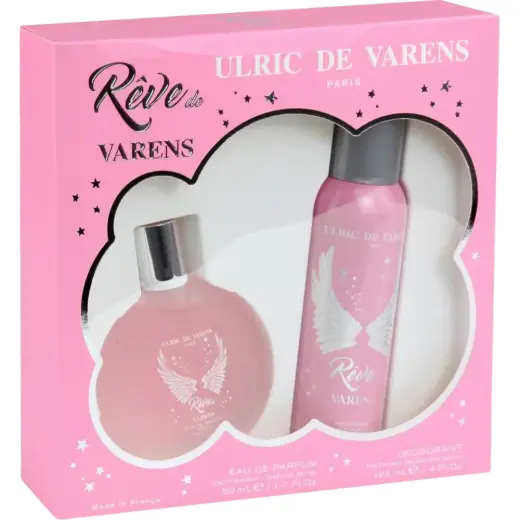 Set Ulric De Varens: Reve De Varens, Eau De Parfum, For Women, 50 ml + Reve De Varens, Deodorant Spray, For Women, 125 ml