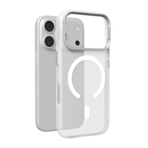 Puro Lightfeel telefoni ümbris MagSafe toega iPhone 17 Pro läbipaistev valge