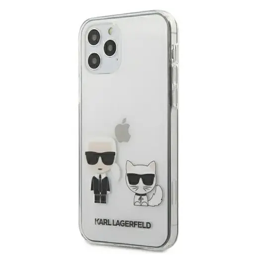 KLHCP12MCKTR Karl Lagerfeld PC|TPU Karl & Choupette Case for iPhone 12|12 Pro 6.1 Transparent