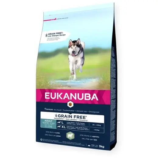 Dry food for dogs - Eukanuba Adult Large Lamb and Rice Grain Free, 3 kg