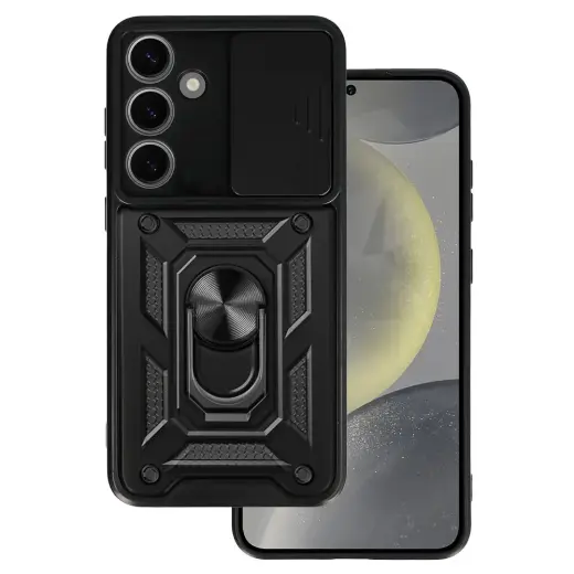Slide Camera Armor Case for Samsung Galaxy S24 Plus Black