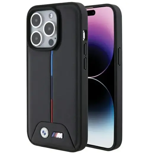 BMW BMHCP15X22PVTK iPhone 15 Pro Max 6.7" czarny|black hardcase Quilted Tricolor