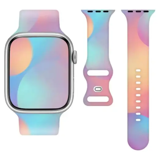 Telcon universal smartwatch strap for (20 mm) | Silicone | rainbow