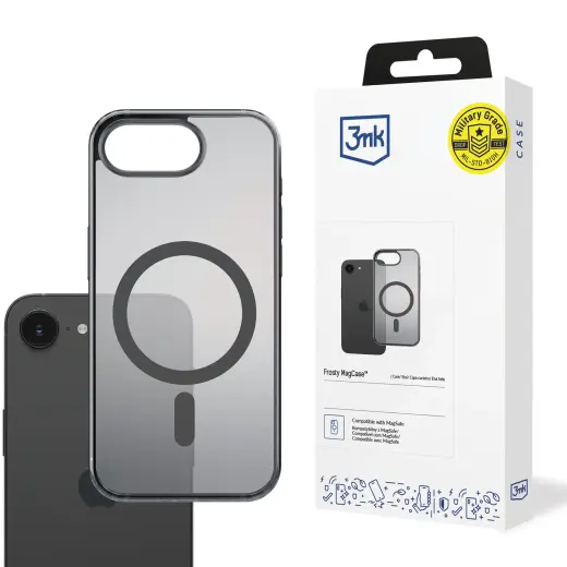 3mk Frosty MagCase telefoni ümbris MagSafe toega iPhone 16E must