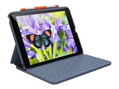 Logitech Rugged Lite - keyboard and folio case - classic blue Input Device