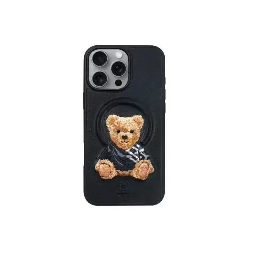 Zuck Bear Everly maciņš ar MagSafe atbalstu telefonam iPhone 16 melns