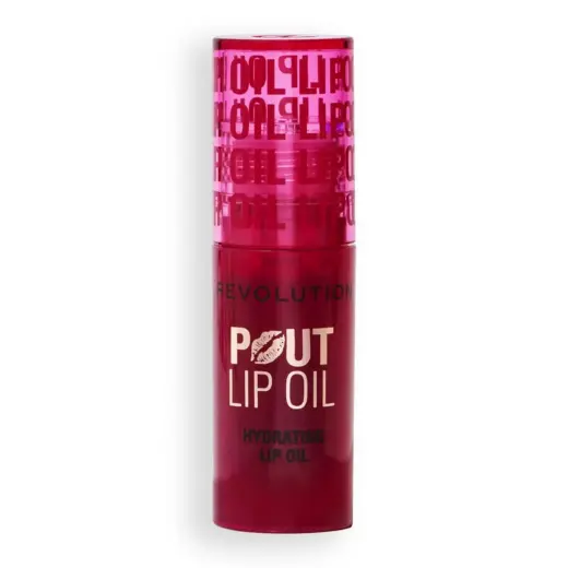 Makeup Revolution, Pout Lip Oil, Shine, Lip Oil, Cherry Red, 3 ml