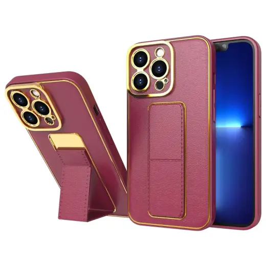 New Kickstand telefono dėklas su stovu iPhone 12 raudonas