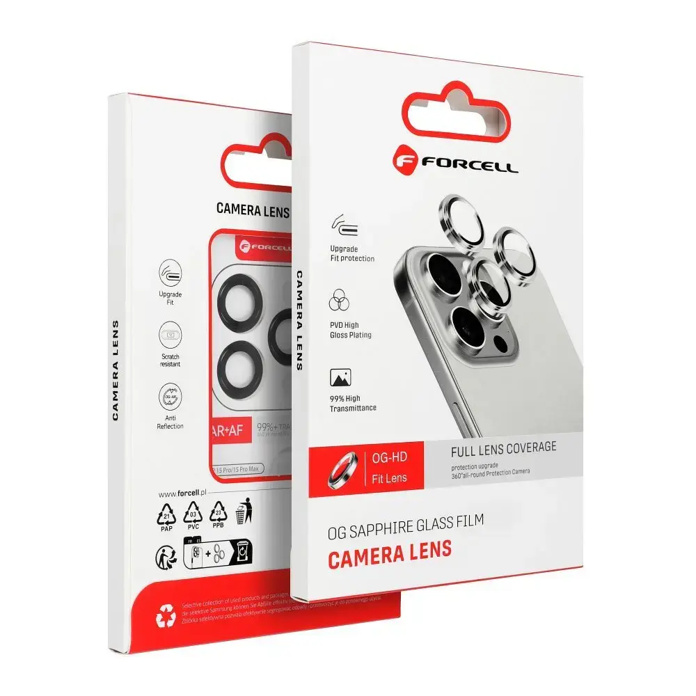 Camera glass to iPhone 17 Forcell Premium silver