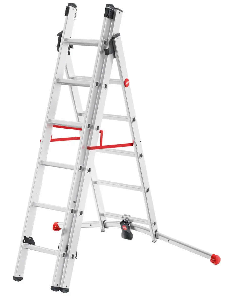 Kāpnes kombinējamās S100 Hailo ProfiLOT / alumīnija / 2x6+1x5 pakāpieni