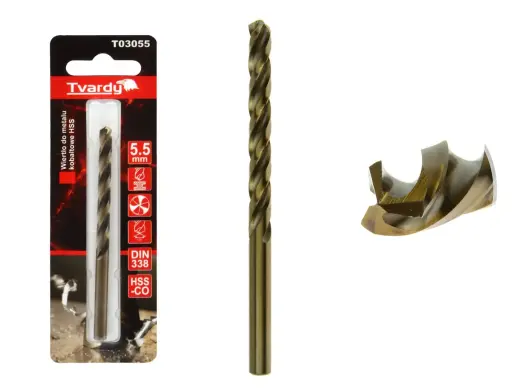 HSS Kobalto grąžtas M35, 3-briaunų, aštrus, 5,5 mm