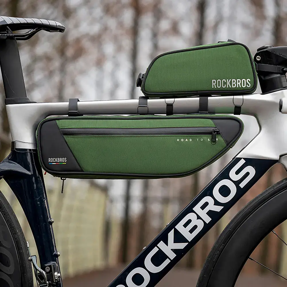 Torba pod ramę 2L Rockbros TL003 ROAD TO SKY wodoodporna – zielona