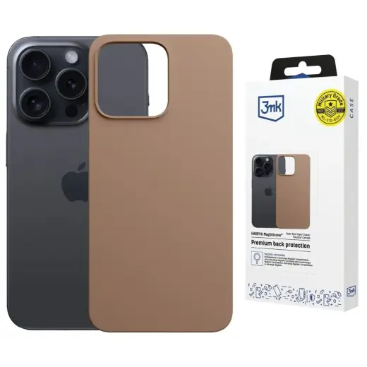 3MK Hardy MagSilicone Case for Apple iPhone 15 Pro Max Dark Gold