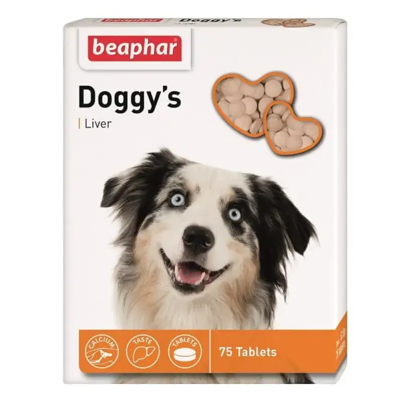 Vitamīnizēta papildbarība - Beaphar DOGGY'S Lever, 75tab.