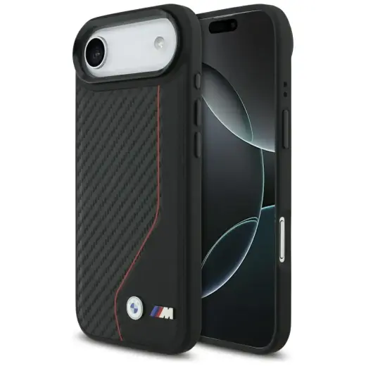 BMW M Carbon Line & Logo telefoniümbris MagSafe toega mudelile iPhone 17 Air, punane
