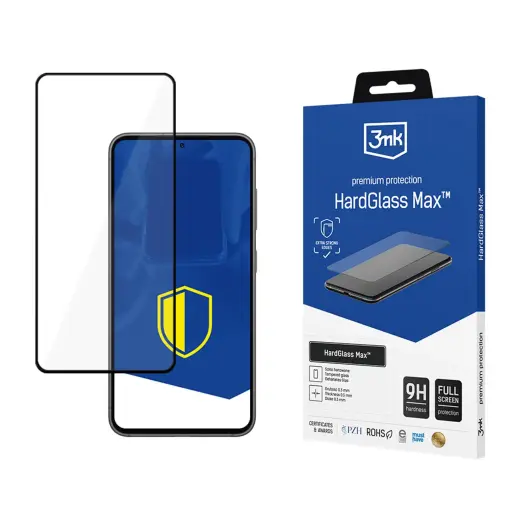 3mk HardGlass Max karastatud kaitseklaas telefonile Galaxy S23+ paigaldusraamiga (ühildub ekraanialuse sõrmejäljelugejaga)