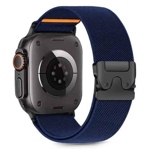 Tech-Protect Nylon Clasp išmaniojo laikrodžio dirželis Apple Watch 6/7/8/9/10/SE/Ultra 1/2 (44/45/46/49 mm) | nailoninis | tamsiai mėlynas