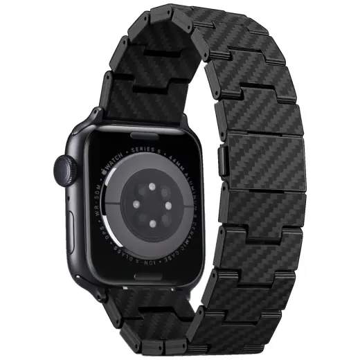 Band PITAKA Carbon Fiber Retro for Apple Watch 1|2|3|4|5|6|7|8|9|10|SE|Ultra|Ultra2 black grey Photo