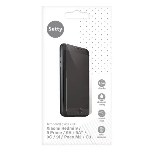 Setty karastatud klaas telefonile Xiaomi Redmi 9 | Xiaomi Redmi 9 Prime | Xiaomi Redmi 9A | Xiaomi Redmi 9AT | Xiaomi Redmi 9C | Xiaomi Redmi 9i | Xiaomi Poco M2