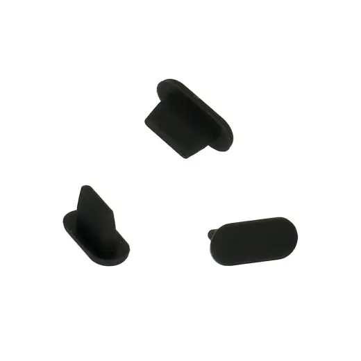 Silicone anti-dust plug Lightning black - 10 pieces