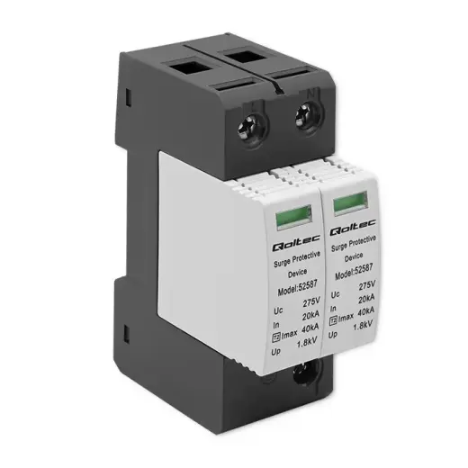 Qoltec AC surge protector arrester | 2P | 275V | T2 | C
