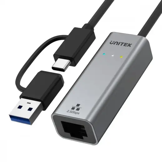 Adapter USB-A|C 3.1 GEN1 RJ45; 2,5 Gbps; U1313C