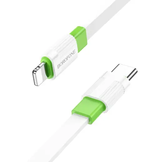 Borofone BX89 Union data transfer and charging cable | USB-C to Lightning | 20W | 1m | white, green