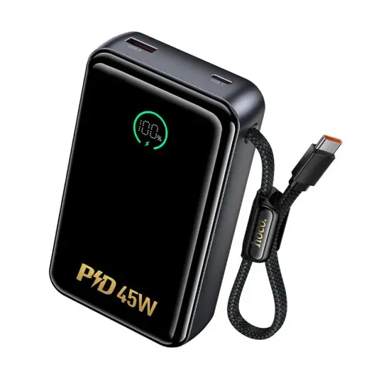 Hoco Q54 ārējais akumulators (powerbank) | 20 000 mAh | 45W | PD, QC | USB-C | pelēks