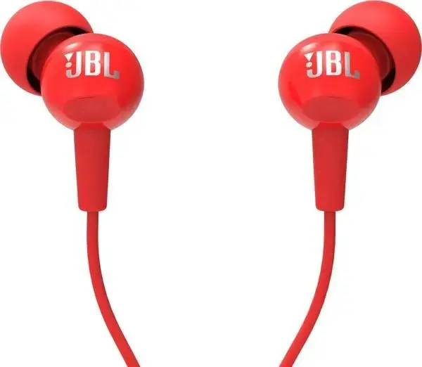Wire earphones Jack 3,5 mm JBL C100Si red