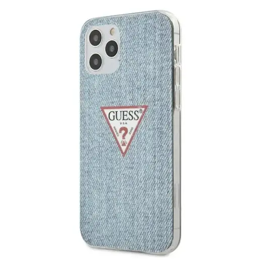 Guess GUHCP12MPCUJULLB Denim Triangle telefono dėklas iPhone 12 | iPhone 12 Pro mėlynas