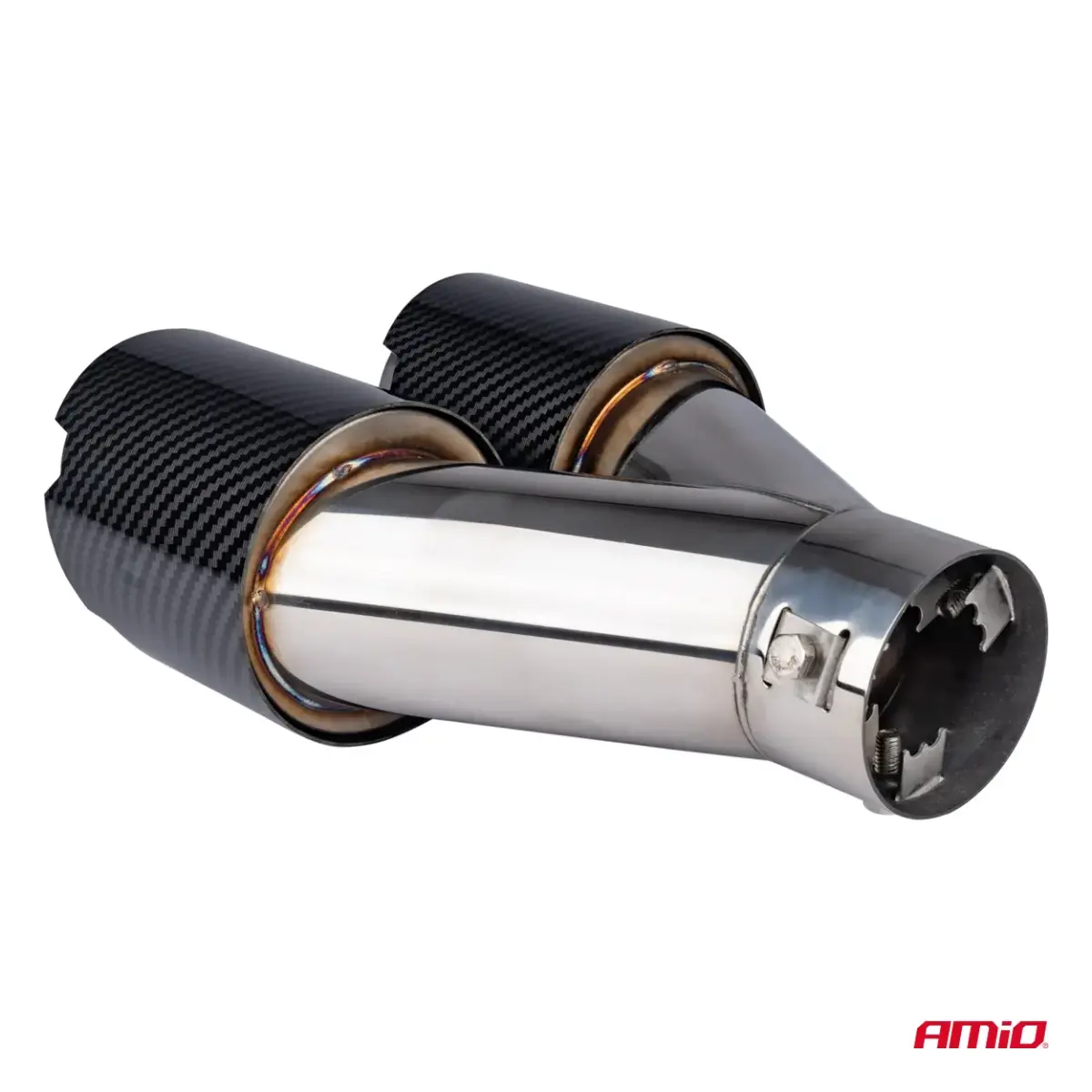 Exhaust silencer tip stainless steel carbon AMIO-04069