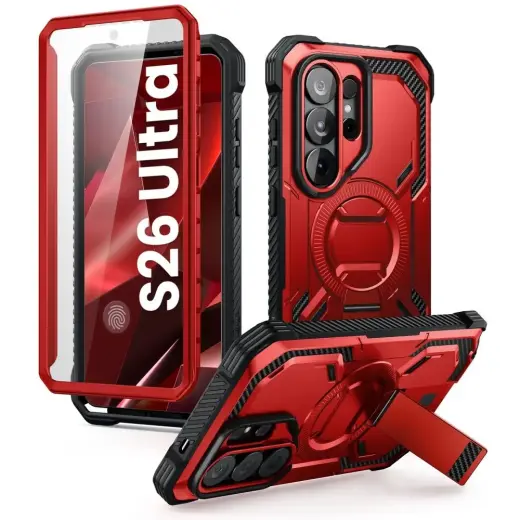 SUPCASE IBLSN Armorbox phone case with MagSafe support for Samsung Galaxy S26 Ultra (S948) red